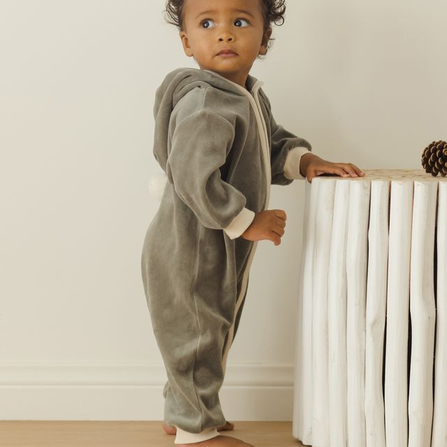 Forest Velour Zip Jumpsuit - Quincy Mae