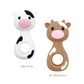Silicone Cow Teether - Three Hearts