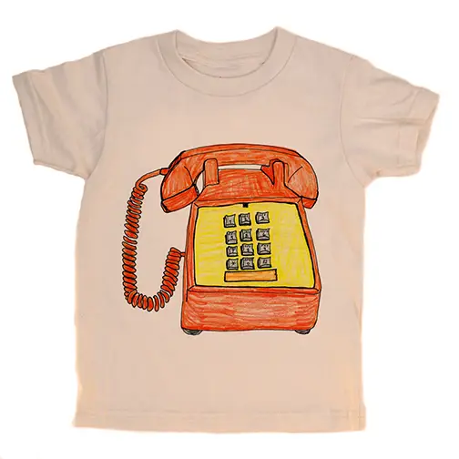 Push Button Phone Tee - Orangeheat
