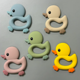 Yellow Duck Teether - Three Hearts