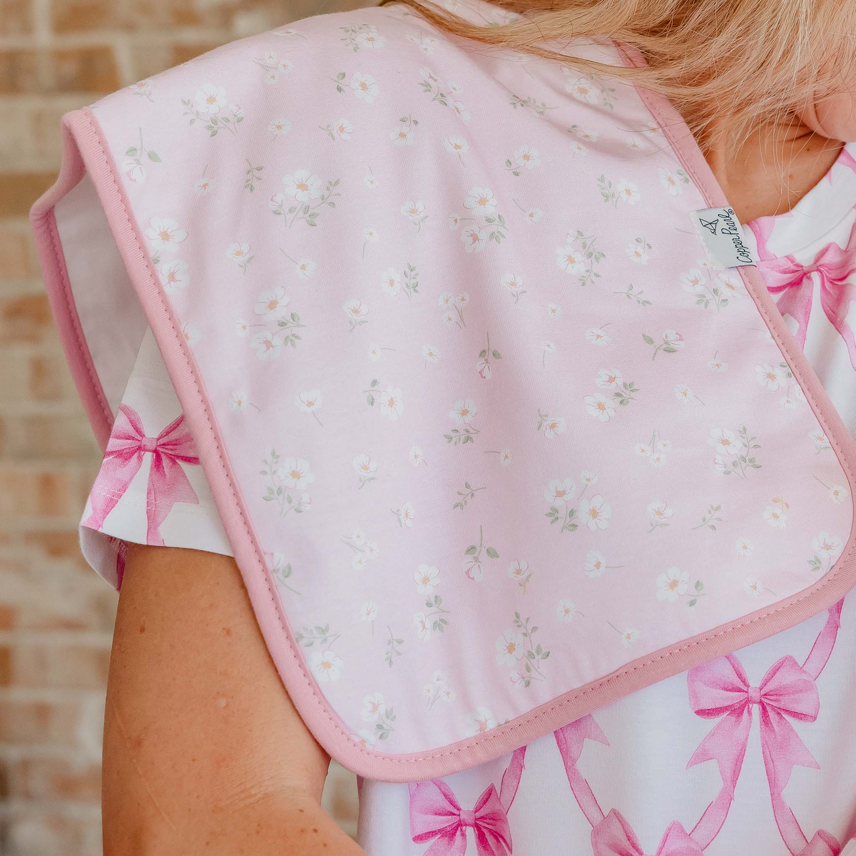Bow My Gosh Burp Cloths - Copper Pearl