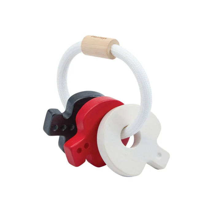 Contrasting Baby Key Rattle - Plan Toys