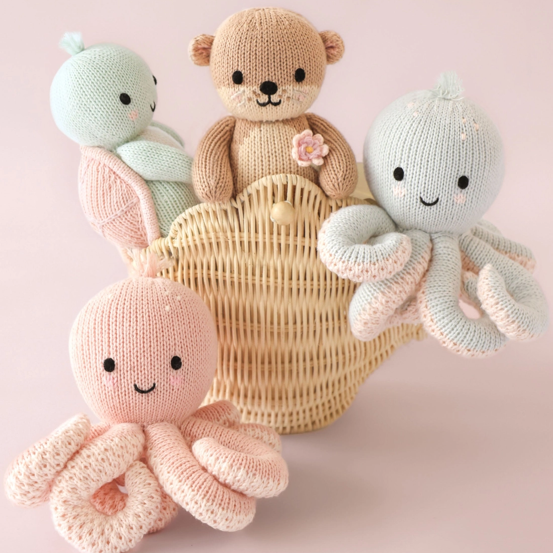 Baby Coral Pink Octopus - Cuddle + Kind