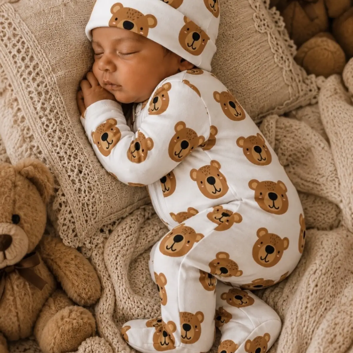 Baby Bear Zip Footie - SIIX Collection