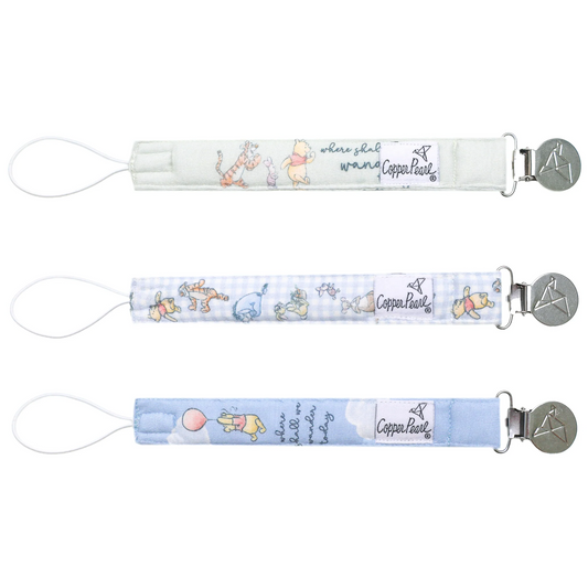 Hundred Acre Woods Binky Clip Set - Copper Pearl