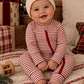 Red Stripe Zip Romper - SIIX Collection