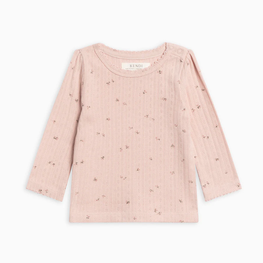 Haran Floral Kate Pointelle Top - Kendi