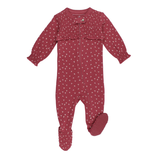 Appleberry Dots Smocked Footie - L'ovedbaby