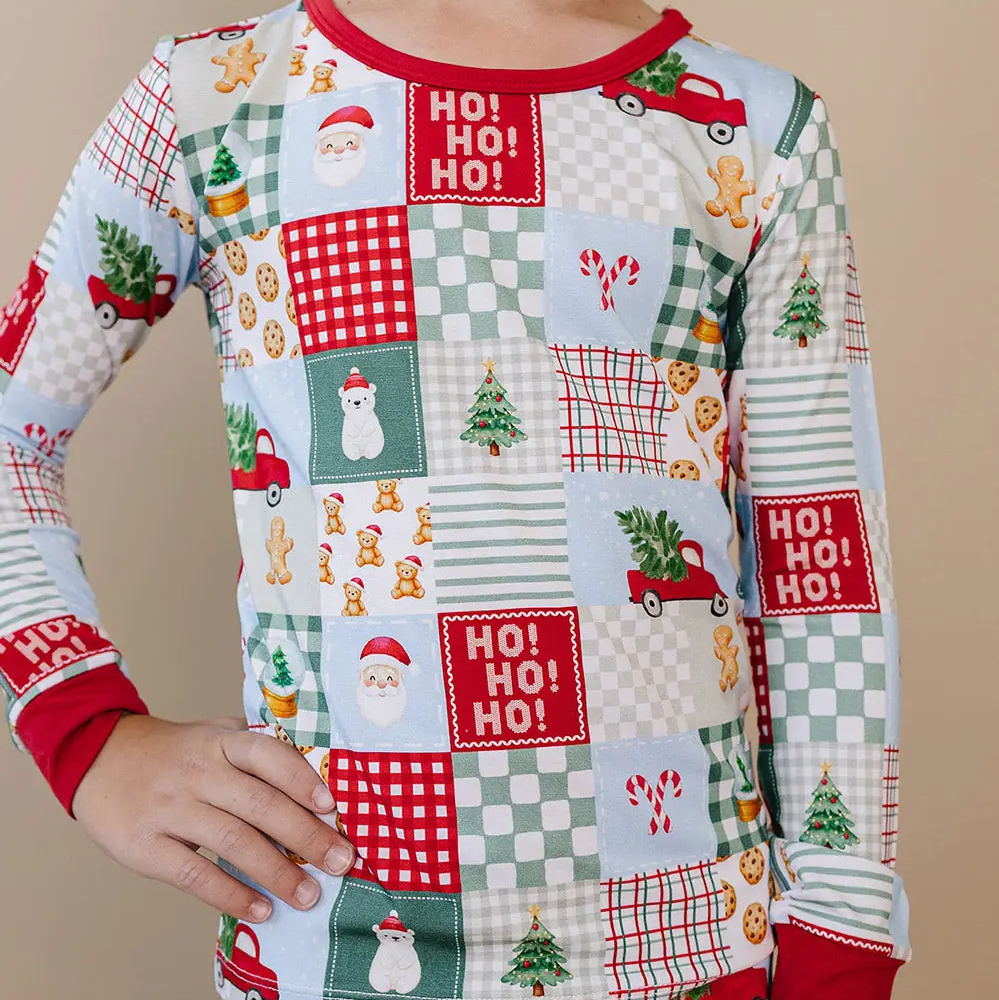 Christmas Patchwork Two Piece - Lucky Panda Kids
