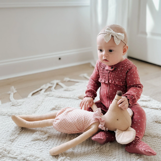 Appleberry Dots Smocked Footie - L'ovedbaby