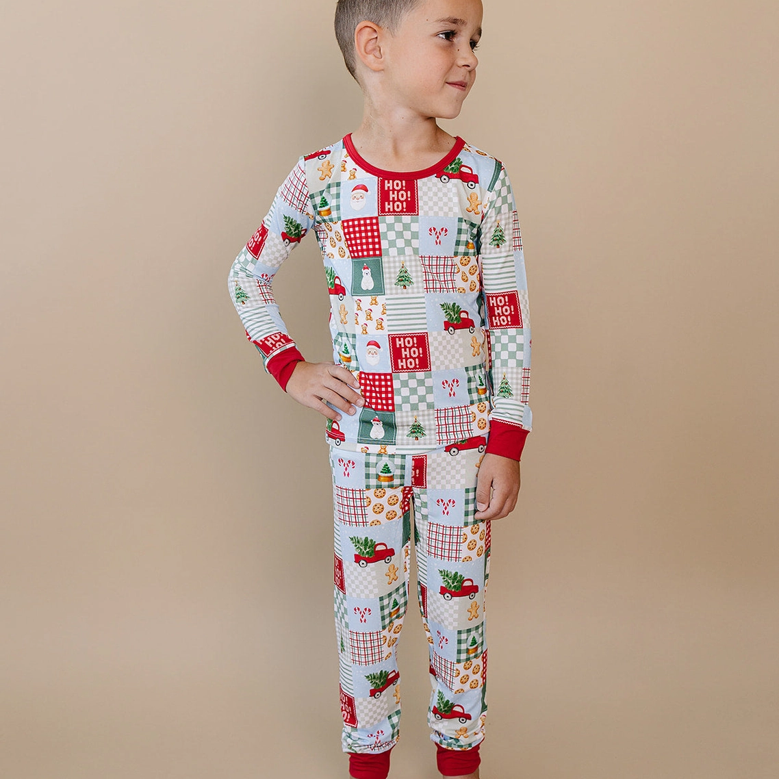 Christmas Patchwork Two Piece - Lucky Panda Kids