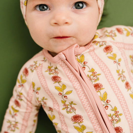 Vintage Floral Stripe Sleeper - Little One Shop