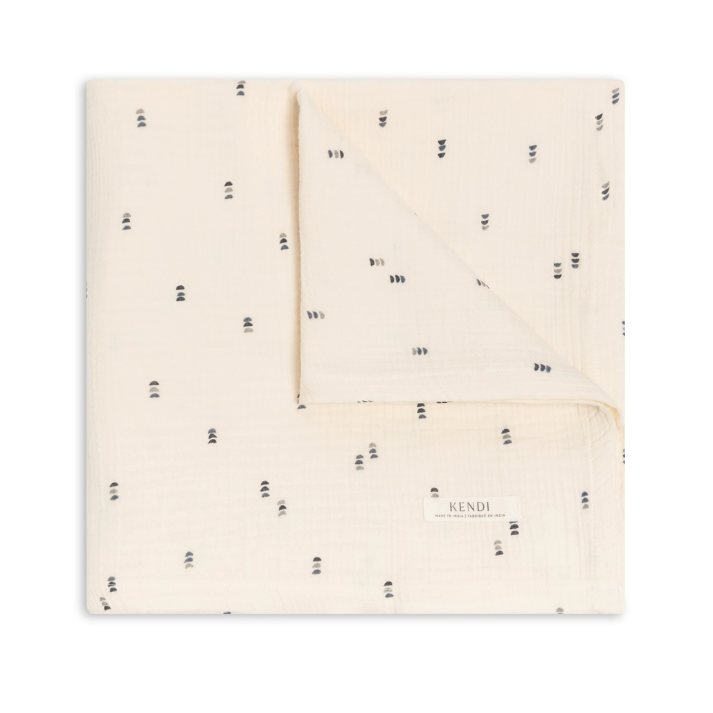 Navy & Mist Bent Muslin Swaddle - Kendi