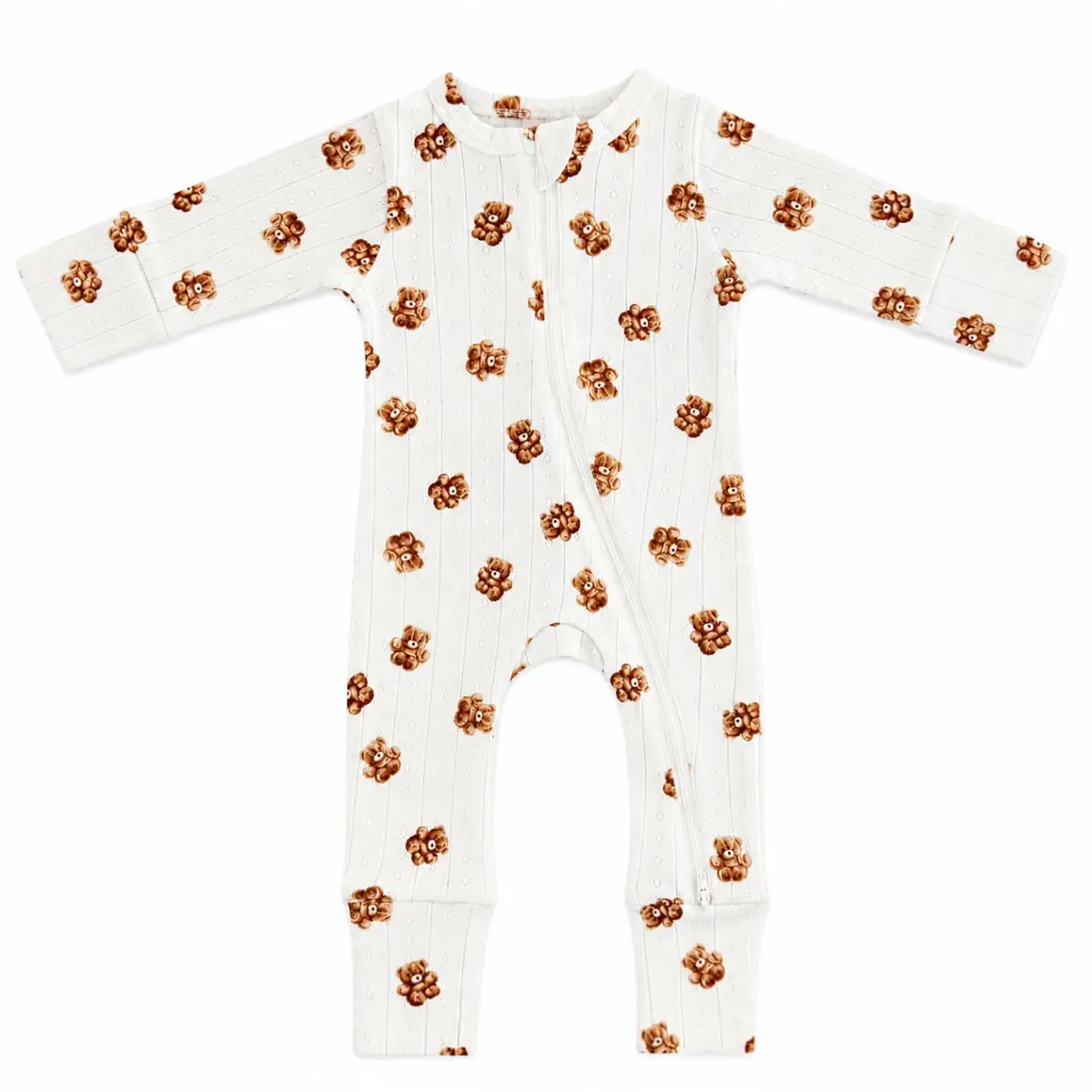 Teddy Bear Pointelle Romper - SIIX Collection