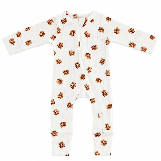 Teddy Bear Pointelle Romper - SIIX Collection