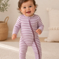 Violet Stripe Ribbed Romper - SIIX Collection