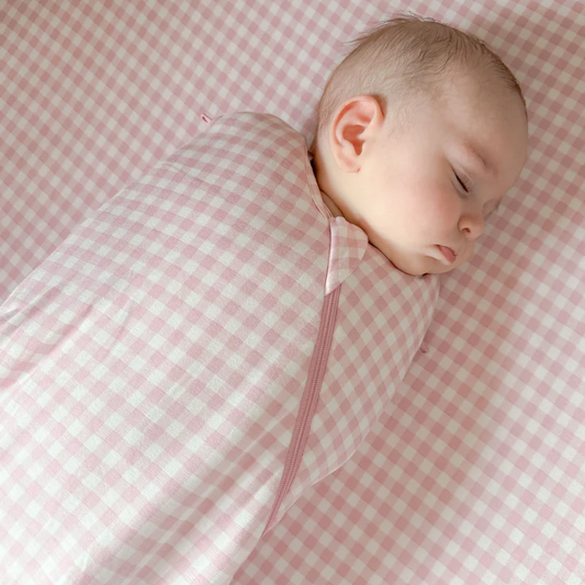 Pink Gingham Swaddle Sleep Sack - Gunamuna