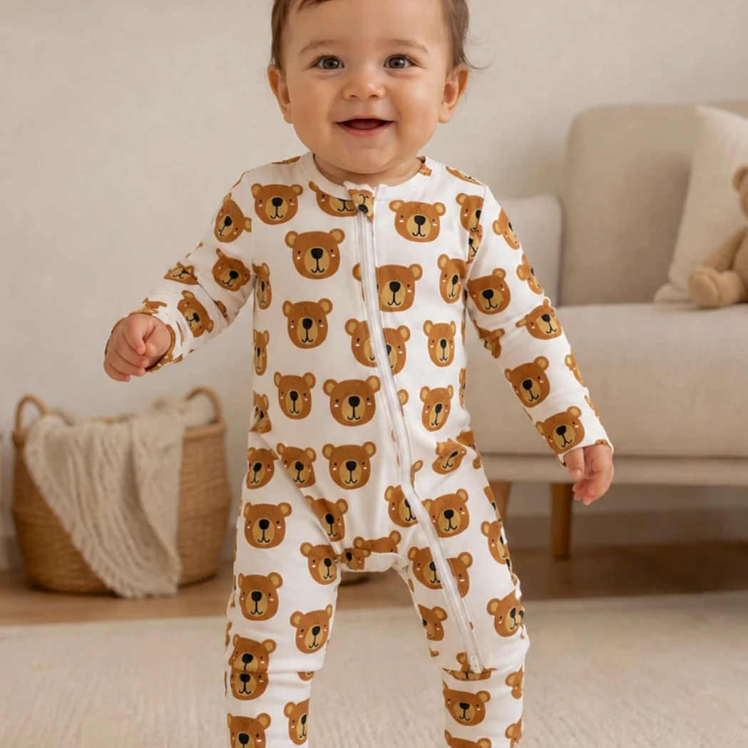Baby Bear Zip Footie - SIIX Collection