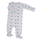 Happy Hens Zipper Footie - Sweet Bamboo