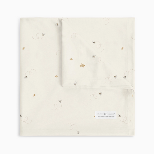 Pewter Bee Swaddle - Colored Organics