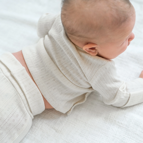 Ivory Lacey Pointelle Kimono Top & Pant Set - Kendi by Colored Organics