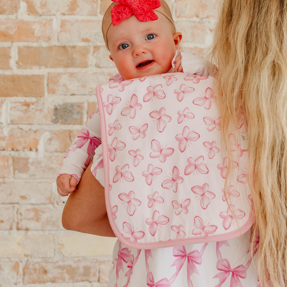 Bow My Gosh Burp Cloths - Copper Pearl