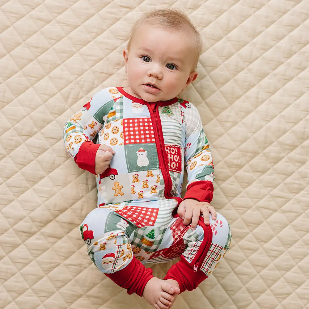 Christmas Patchwork Romper - Lucky Panda Kids