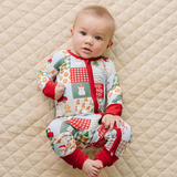 Christmas Patchwork Romper - Lucky Panda Kids
