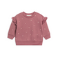 Raspberry Hearts Abbey Fleece Ruffle Pullover - Kendi
