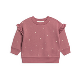 Raspberry Hearts Abbey Fleece Ruffle Pullover - Kendi