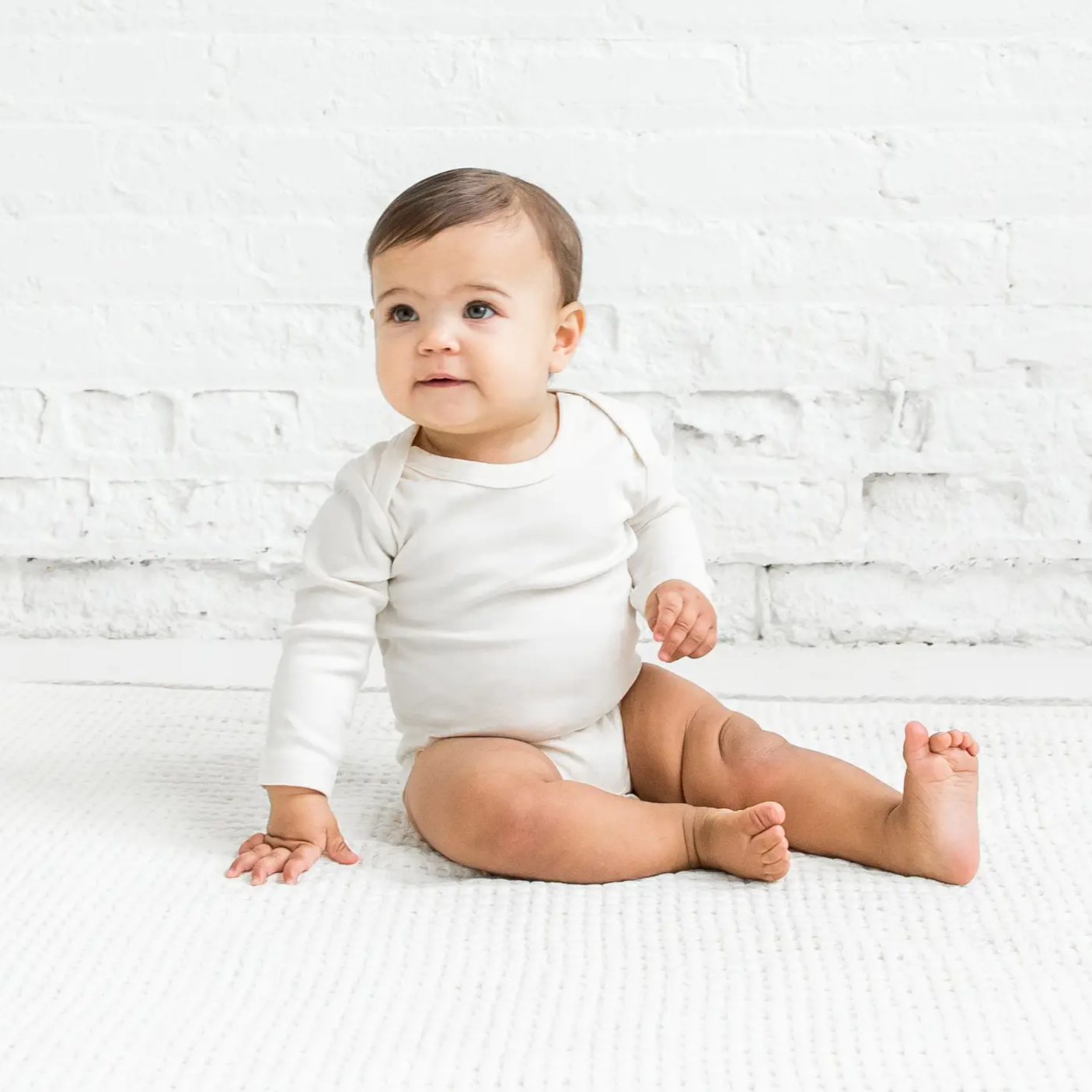 Ivory Long Sleeve Bodysuit - Colored Organics