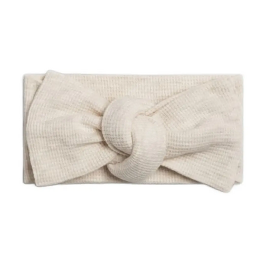 Waffle Heather Oat Knot Bow - Colored Organics