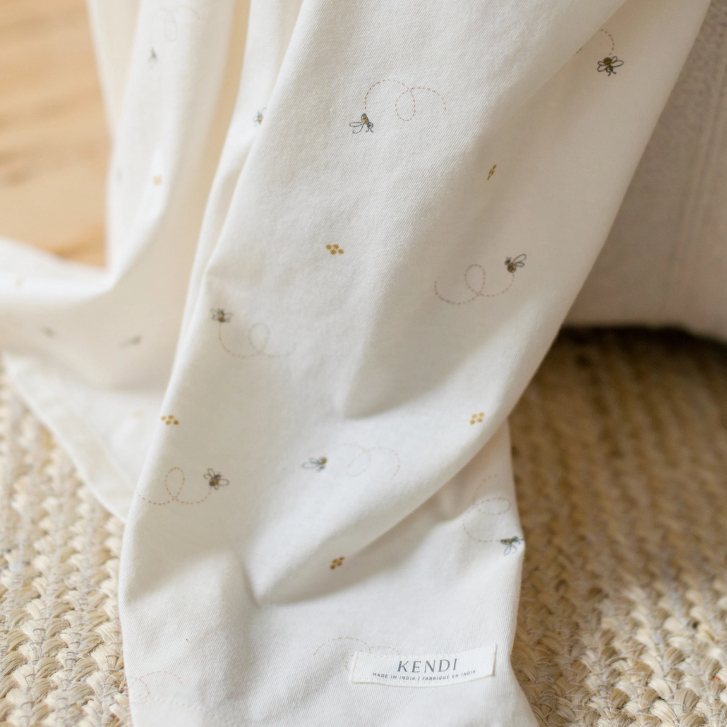 Pewter Bee Swaddle - Colored Organics