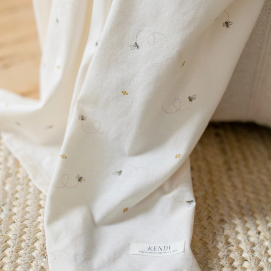 Pewter Bee Swaddle - Colored Organics