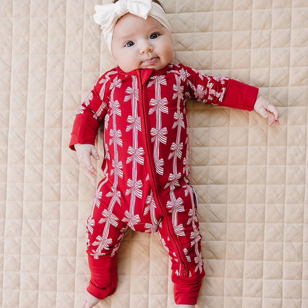 Red Bows Romper - Lucky Panda Kids