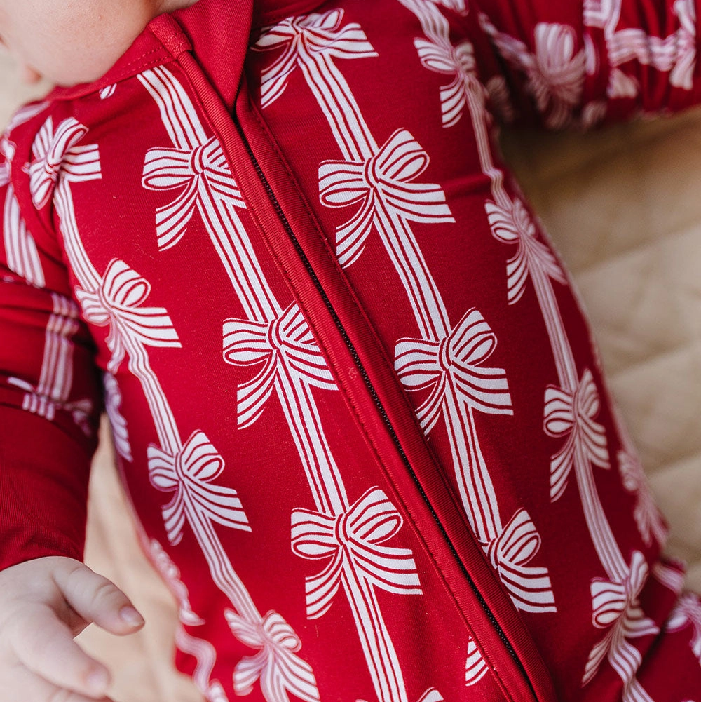 Red Bows Romper - Lucky Panda Kids