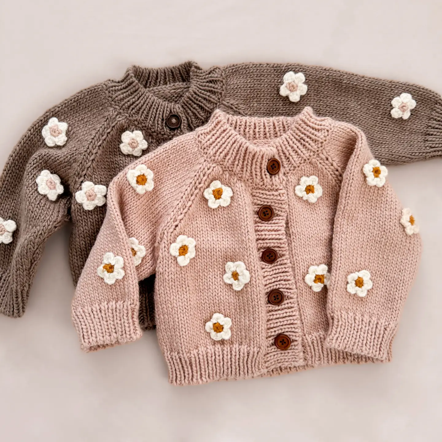 Tan Flower Cardigan - The Blueberry Hill