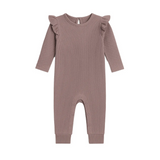 Purple Mila Flutter Waffle Romper - Kendi