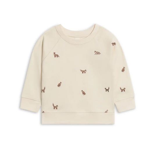 Cranberry & Taupe Fox Portland Pullover - Colored Organics