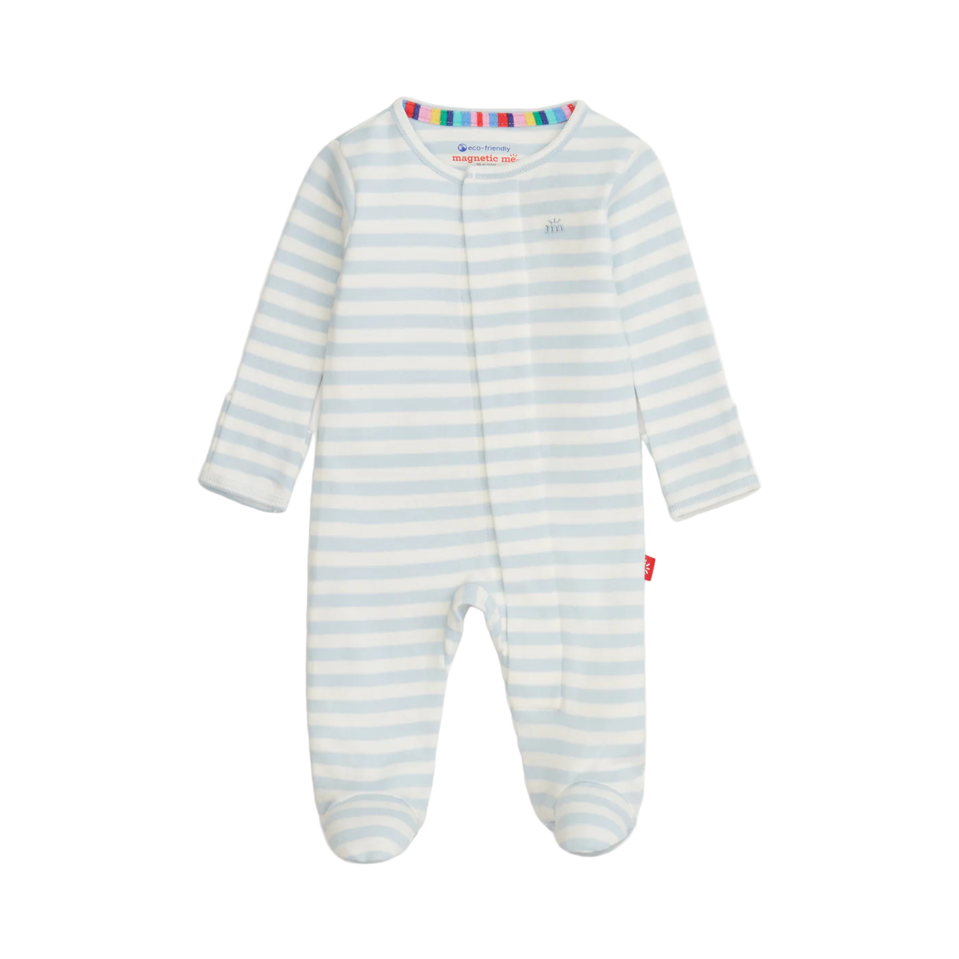 Blue Stripe Organic Cotton Footie - Magnetic Me