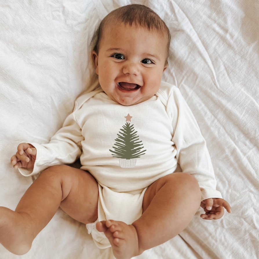 Holiday Tree Long Sleeve Bodysuit - Tenth & Pine