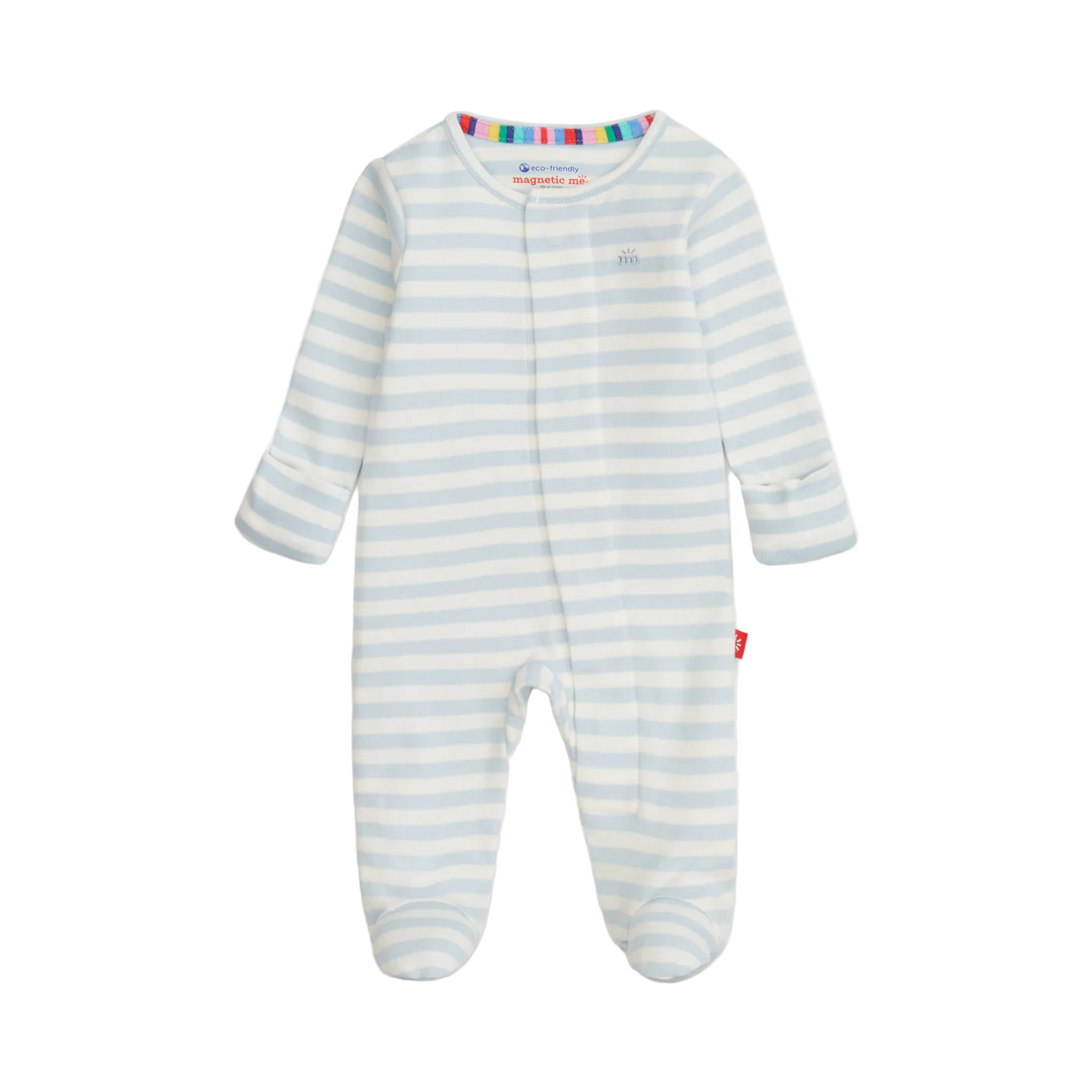 Blue Stripe Organic Cotton Footie - Magnetic Me