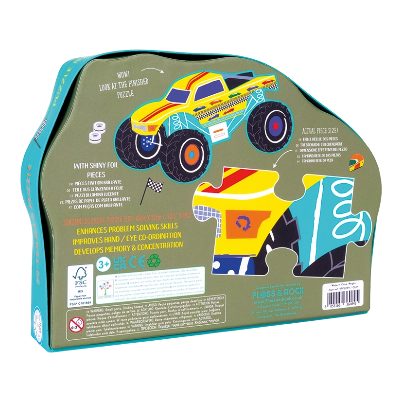 Monster Truck Shaped Jigsaw Puzzle - Floss and Rock
