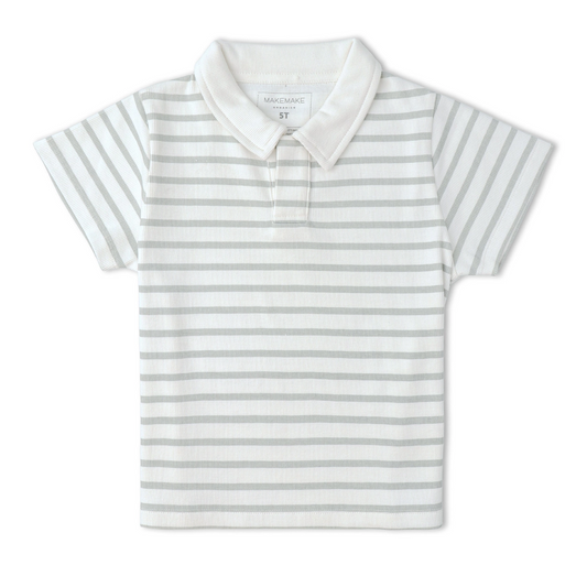 Fog Stripes Collar Tee & Short Set - Makemake Organics