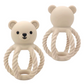 Teddy Silicone Teether - Three Hearts