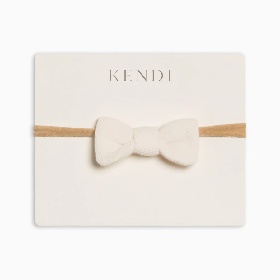Ivory Pointelle Dainty Bow - Kendi