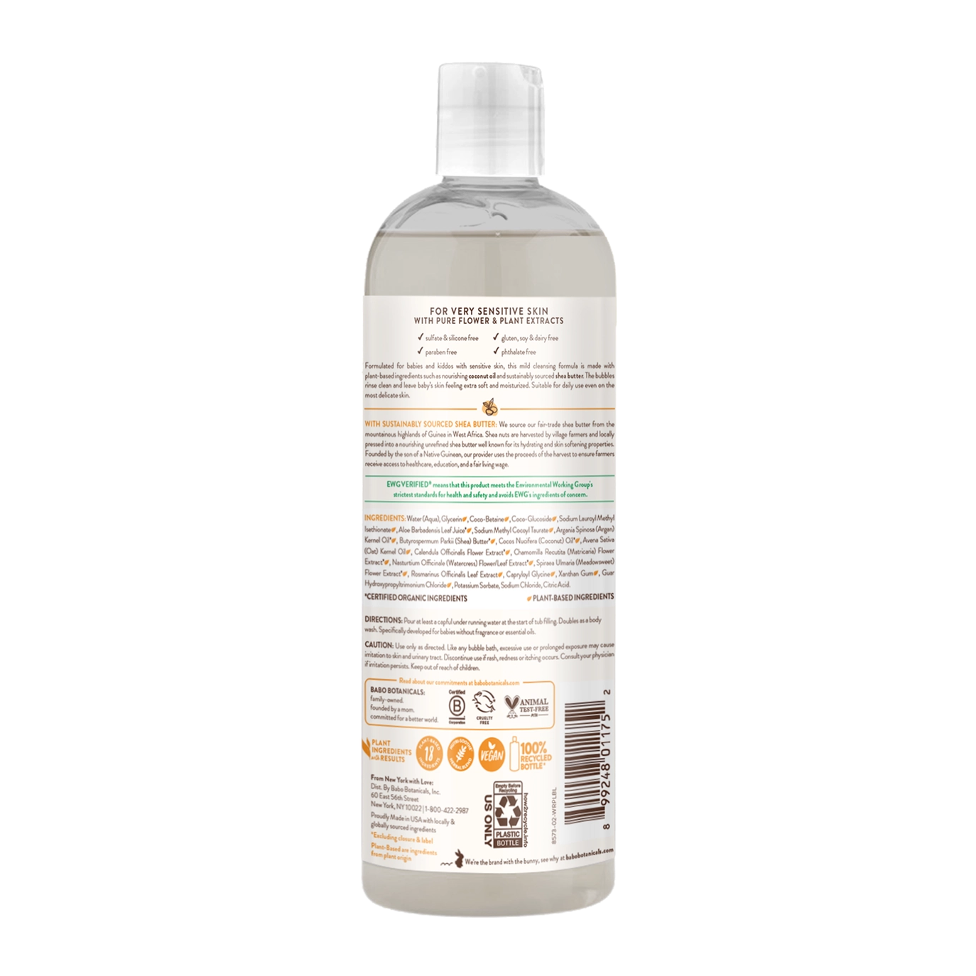 Sensitive Baby Bubble Bath & Wash - Babo Botanicals