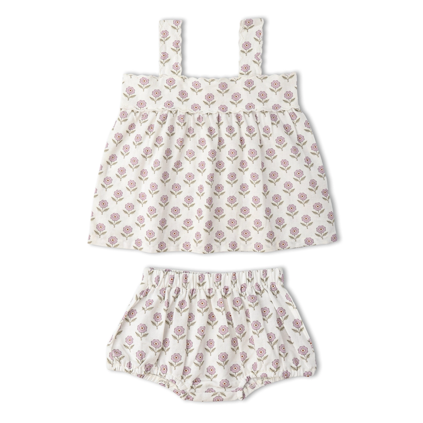 Lavender Scalloped Tank & Bloomer - Makemake Organics