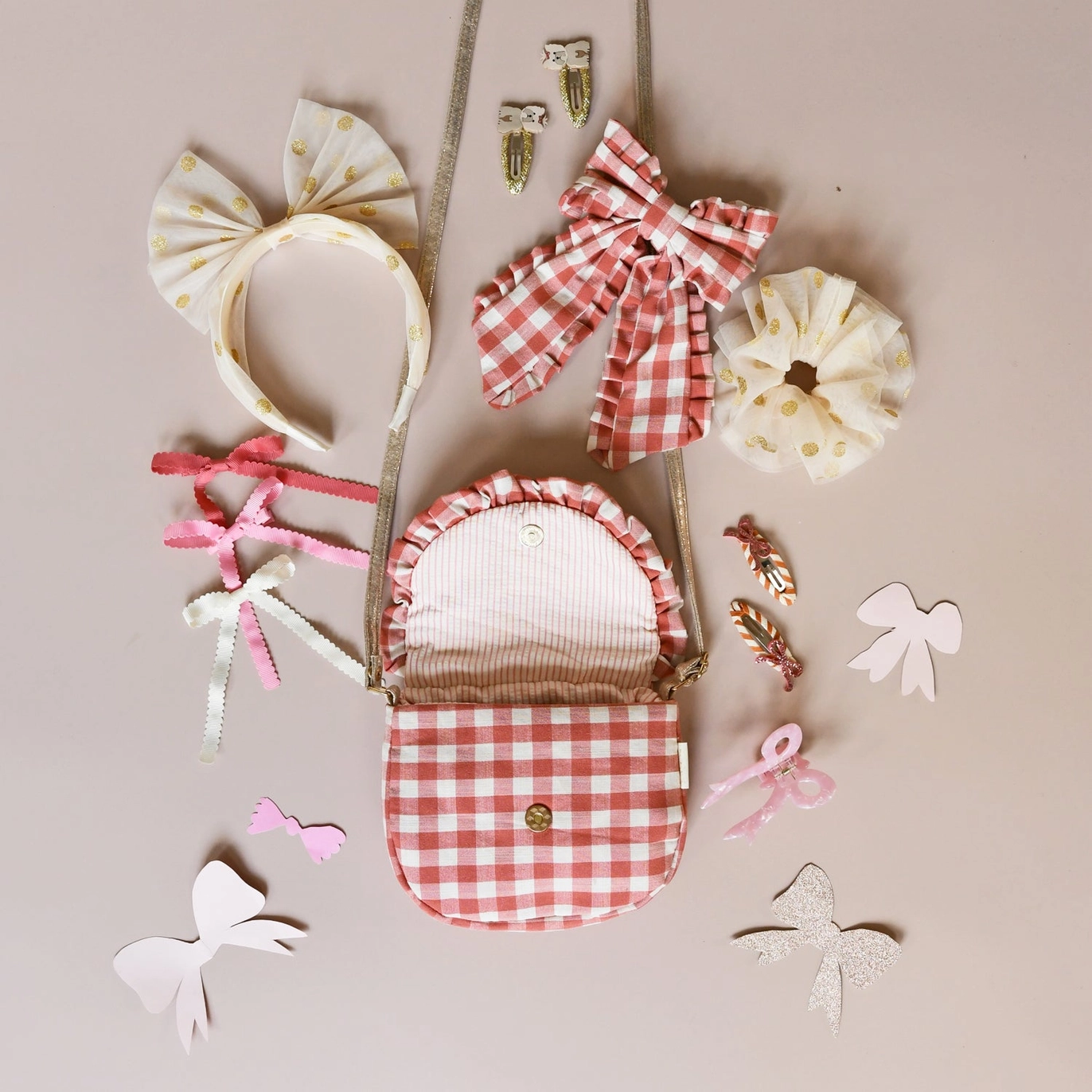 Stripy Glitter Bow Clips - Rockahula