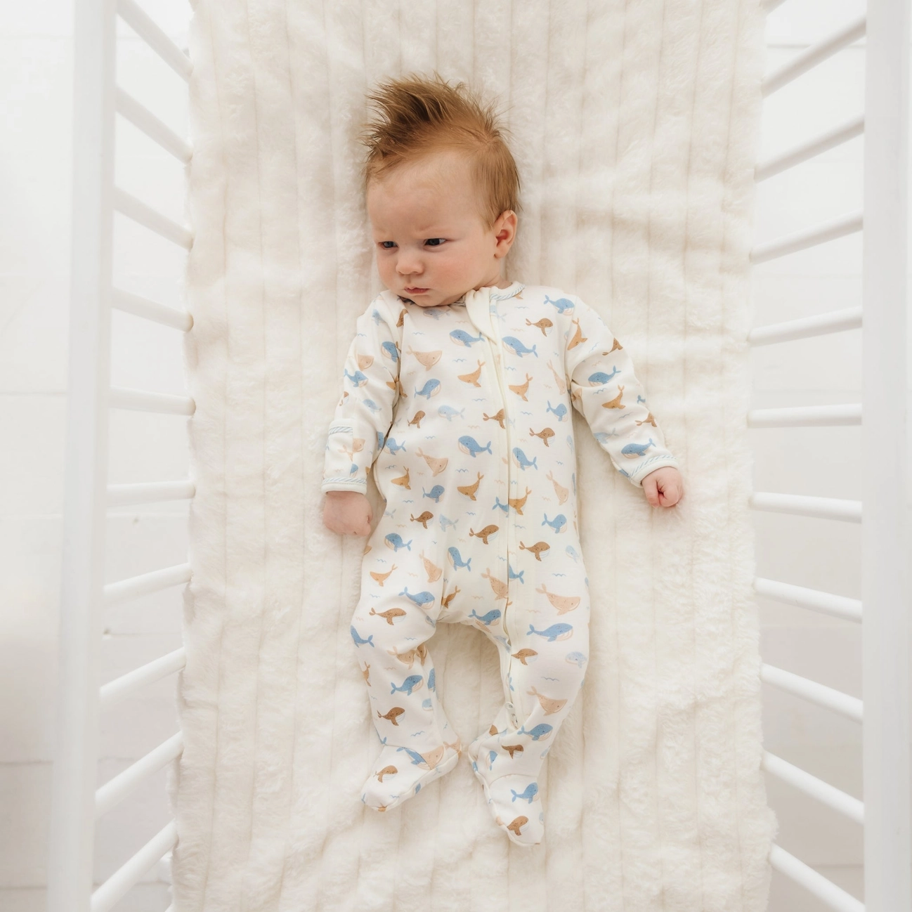Whale Tales Zip Footie - Magnolia Baby